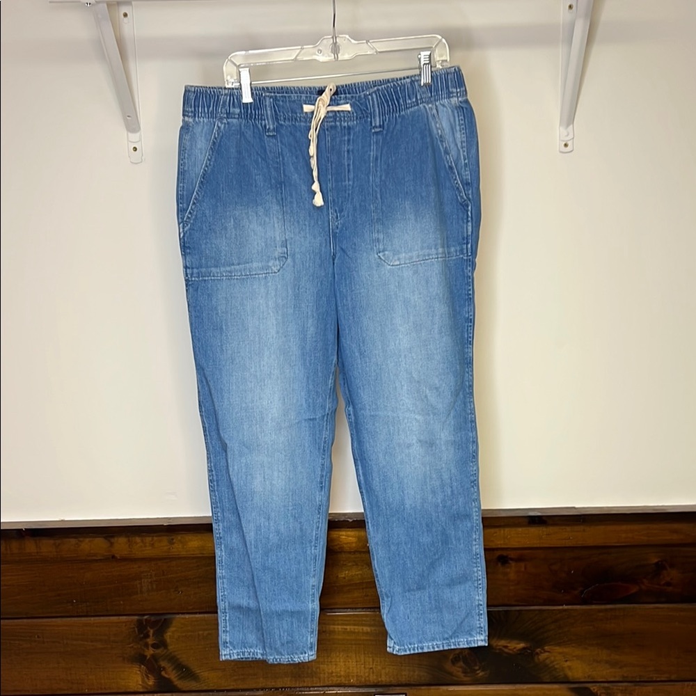 Gap Pull On Elastic‎ Waist Relaxed Easy Jean in Medium Indigo- Large